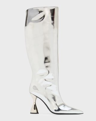 Verner Metallic Hourglass-Heel Boots