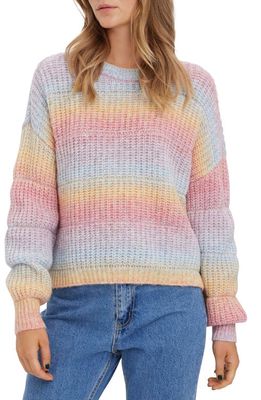 VERO MODA Begonia Ombré Stripe Sweater in Pastel Multi