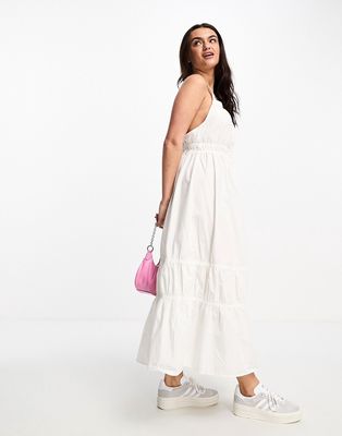 Vero Moda cross back maxi dress in white