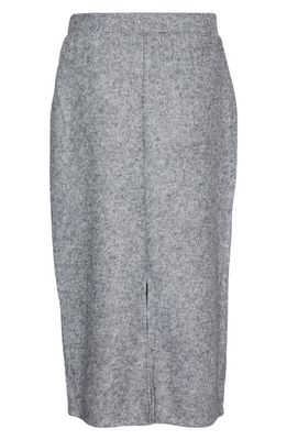 VERO MODA CURVE Blis Knit Midi Skirt in Light Grey Melange