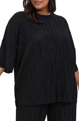 VERO MODA CURVE Cari Texture Oversize Knit Top in Black