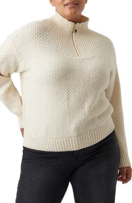 VERO MODA CURVE Jadette Quarter Zip Sweater in Birch Melange