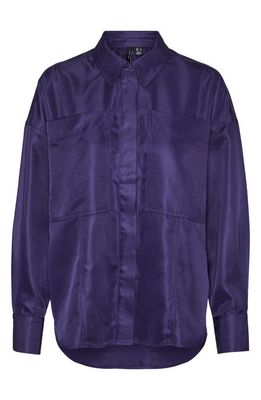 VERO MODA CURVE Sikka Utility Button-Up Shirt in Astral Aura