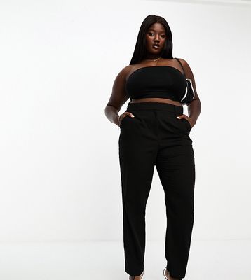 Vero Moda Curve tailored high rise straight pants in black - part of a set