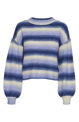 VERO MODA Elektra Stripe Sweater in Sodalite Blue Detail Jacaranda