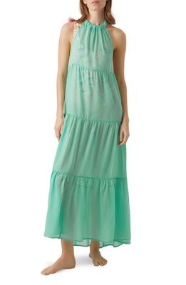 VERO MODA Eva Beach Halter Maxi Dress in Jade Cream 