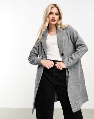 Vero Moda formal clean coat in check-Gray
