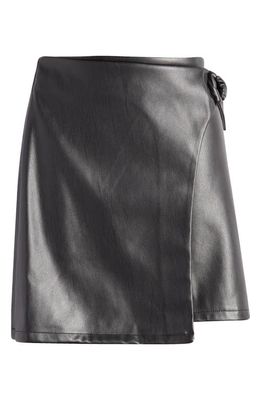 VERO MODA High Waist Faux Leather Miniskirt in Black