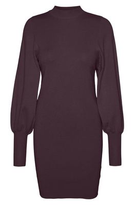 VERO MODA Holly Karris Blouson Sleeve Sweater Dress in Winetasting