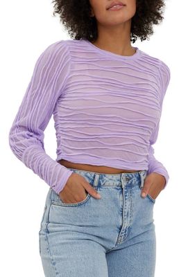VERO MODA Ines Crinkle Pleat Recycled Polyester Blend Top in Lavendula