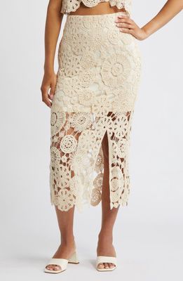 VERO MODA Lili High Waist Crochet Skirt in Sand Dollar 