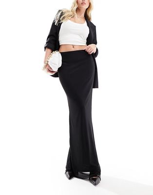 Vero Moda mesh maxi skirt in black