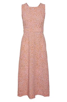 VERO MODA Nemi Abstract Print Woven Midi Dress in Prism Pink Aop Nemi