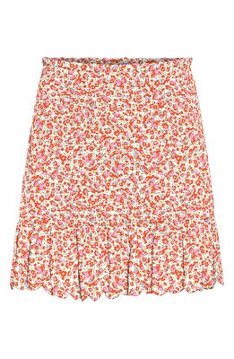 VERO MODA Nica Floral Print Skirt in Cherry Tomato Aop Nica