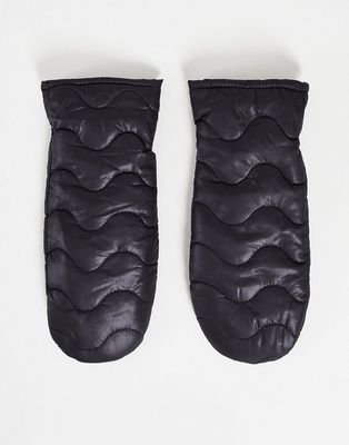 Vero Moda quilted mittens in black