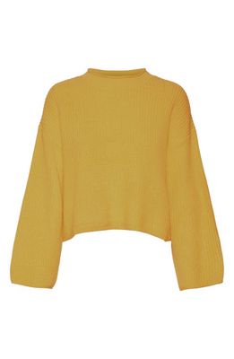 VERO MODA Sayla Rib Crop Sweater in Gold Fusion