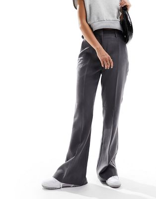 Vero Moda tailored kick flare pants in medium gray melange