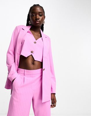 Vero Moda tailored pinstripe blazer in pink - part of a set