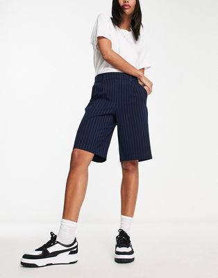 Vero Moda tailored pinstripe shorts in navy - part of a set