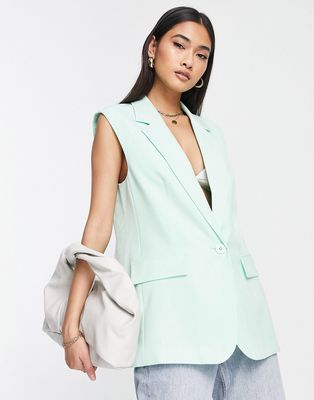 Vero Moda tailored suit vest in green