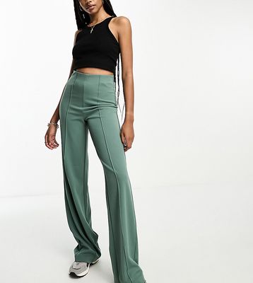 Vero Moda Tall pin tuck wide leg pants in forest green