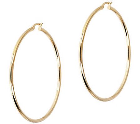 Veronese 18K Clad 2-1/4" Polished Hoop Earrings
