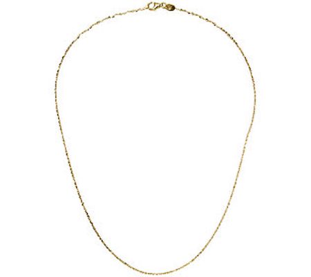 Veronese 18K Clad 24" Forzatine Diamond Cut Ova l Link Chain