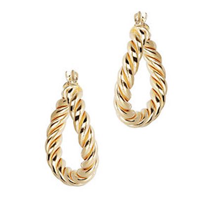 Veronese 18K Clad 3/4" Twisted Wavy Hoop Earrin gs