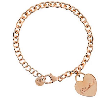 Veronese 18K Clad Personalized Heart Charm Brac elet