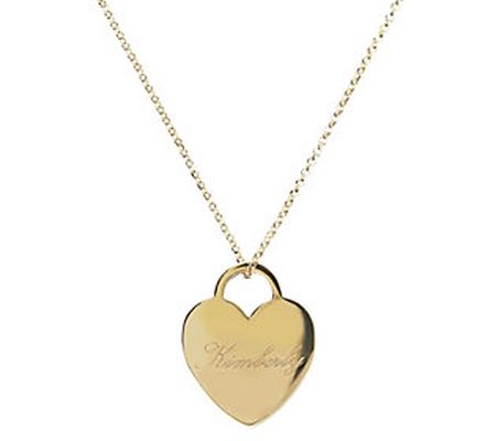 Veronese 18K Clad Personalized Heart Pendant wi th Chain