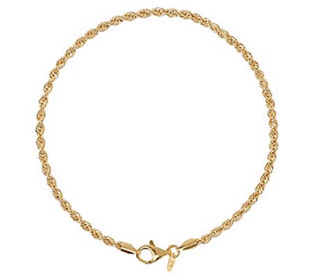 Veronese 18K Clad Rope Chain Ankle Bracelet