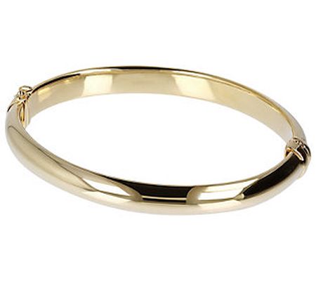 Veronese 18K Gold-Clad Polished or Satin Finish ed Oval Bangle