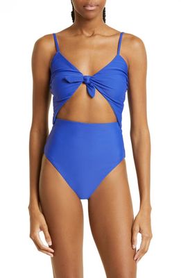 Veronica Beard Aniston Cutout One-Piece Swimsuit in Electric Blue