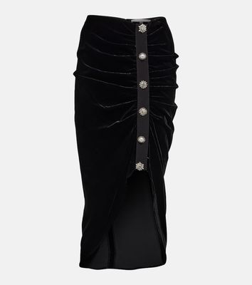 Veronica Beard Ari embellished velvet midi skirt