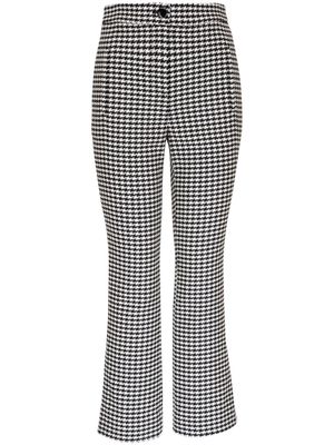 Veronica Beard Arte houndstooth-pattern flared trousers - Black