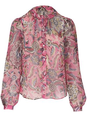 Veronica Beard Ashlynn floral silk blouse - Pink