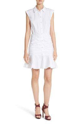 Veronica Beard Bell Ruched Shirtdress in White