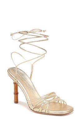 Veronica Beard Cabot Ankle Wrap Sandal in Gold