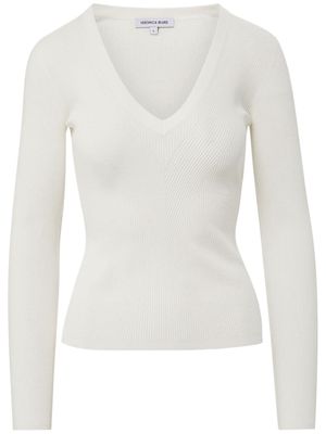 Veronica Beard Callie ribbed-knit jumper - White