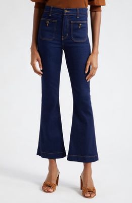 Veronica Beard Carson High Waist Ankle Flare Jeans in Oxford