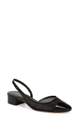 Veronica Beard Cecile Half d'Orsay Slingback Pump in Black/Black Fabric
