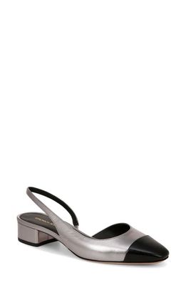 Veronica Beard Cecile Half d'Orsay Slingback Pump in Dark Silver/Black
