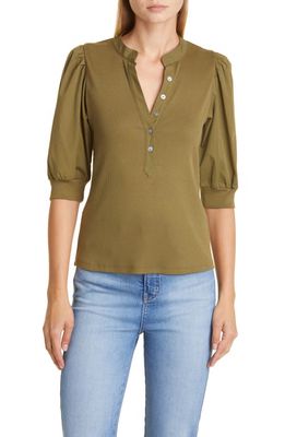 Veronica Beard Coralee Front Button Blouse in Laurel