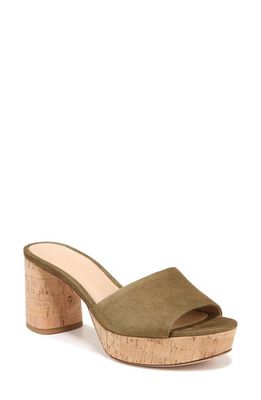 Veronica Beard Dali Platform Slide Sandal in Green/Natural