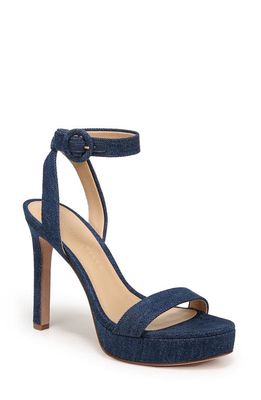 Veronica Beard Darcelle Ankle Strap Stiletto Sandal in Mountain Blue