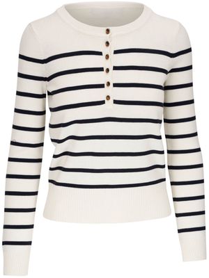 Veronica Beard Dianora striped knitted top - White