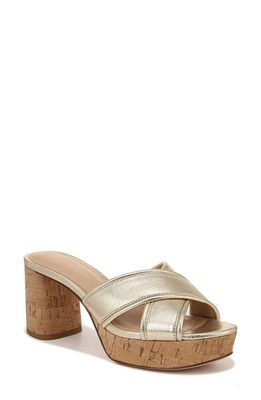 Veronica Beard Dory Platform Slide Sandal in Platinum