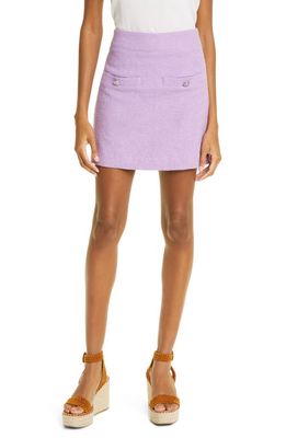 Veronica Beard Emar High Waist Tweed Miniskirt in Violet