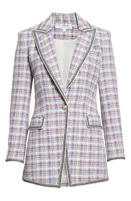 Veronica Beard Etney Cotton Blend Tweed Dickey Jacket in Light Violet Multi