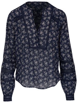 Veronica Beard floral-print wide-sleeved blouse - Blue